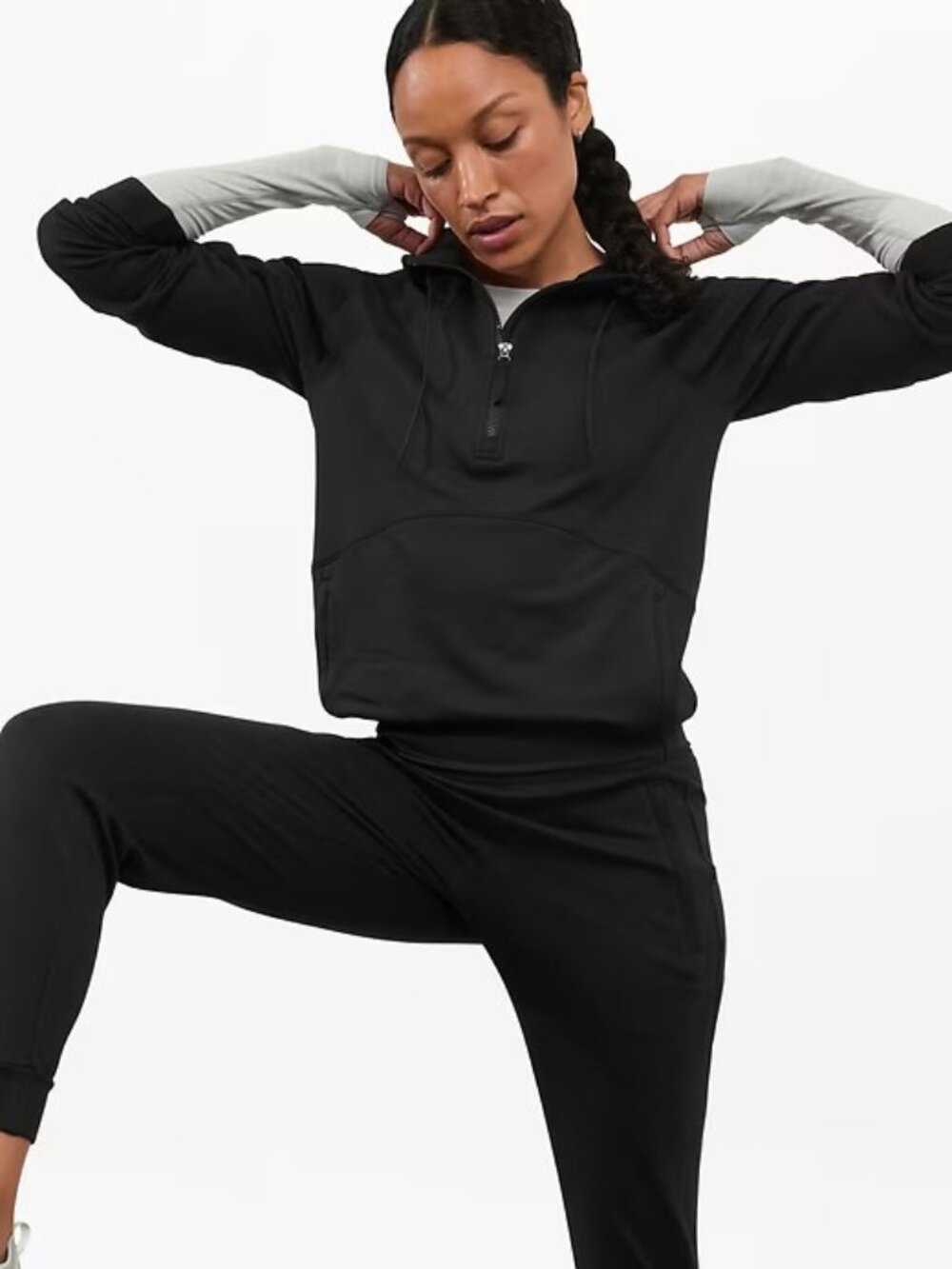 New Athleta S Unstoppable Half Zip Sweatshirt Black Small